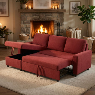 L - Shaped Convertible Sofa Bed With Storage Chaise
