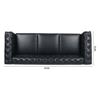 Traditional Square Arm Removable Cushion 3 Seater Sofa