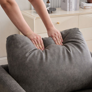 Modern Upholstered Square Swivel Accent Chair With 360 Degree Rotation