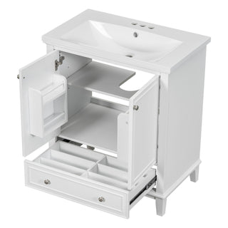 Modern Bathroom Vanity With Sink Combo, Multi Functional Cabinet With Doors And Drawer