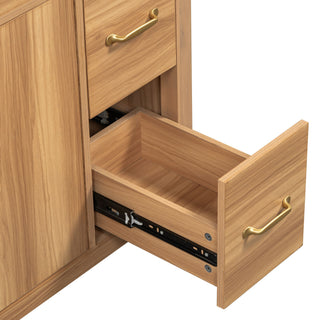 Bathroom Vanity, 2 Soft Close Doors, 3 Soft Close Drawers, Adjustable Shelf - Wood