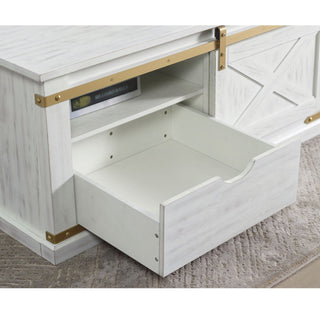 Coffee Table With Storage Drawer And Open Shelves - Antique White / Gold
