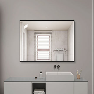 Framed Wall Mirror For Bathroom - Black