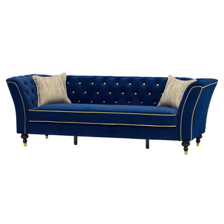 3 Person Sofa With Deep Seat, Tufted Backrest