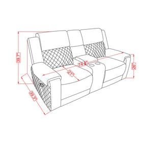 Alicia - Console Reclining Loveseat - Gray Black