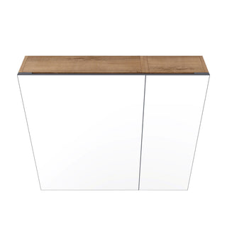 29.63" Wall Mounted Cabinet With Adjustable Shelves Storage Cabinet For Bathroom - Imitative Oak