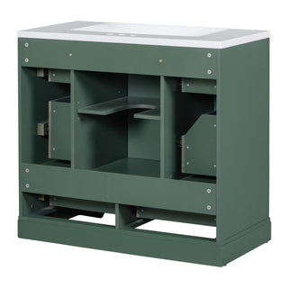 Modern Bathroom Vanity With Sink, 6 Drawers, Adjustable Shelf