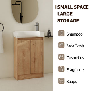 Freestanding Bathroom Vanity & Sink, Soft Close Doors