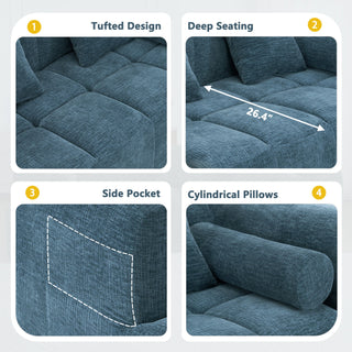 Sectional Free Combined Sofa With 2 Side Pockets