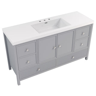Bathroom Vanity With Separate Sink, Soft Close Doors And 4 Drawers