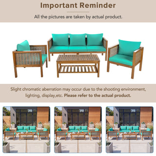 Patio Set Outdoor With Coffee Table And Cushions