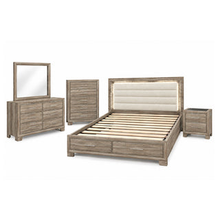 Cllisie - 5 Piece Bedroom Set With Padded Headboard