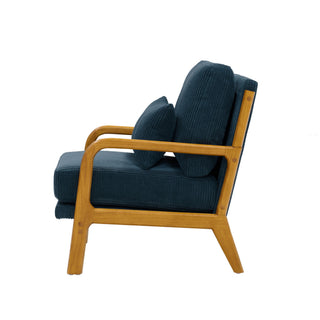 Upholstered Armchair With Back Support Pillow