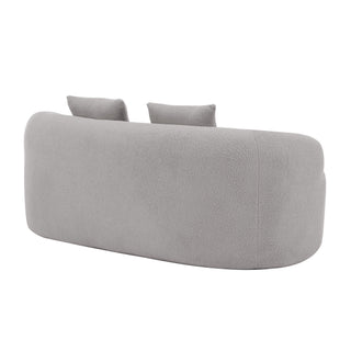 Curved Loveseat Sofa With Round Armrest
