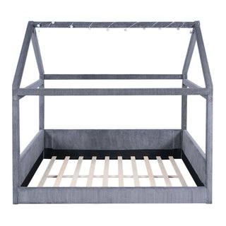 Upholstered House Style Daybed With LED Light Strips