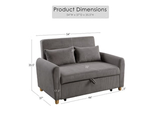 Justine - Convertible Sleeper Loveseat - Brown