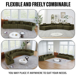 Modular Sectional Sofa With 2 Pillows, Symmetrical Design