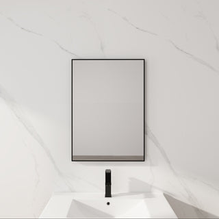 20" Rectangular Wall Mounted Mirror - Black