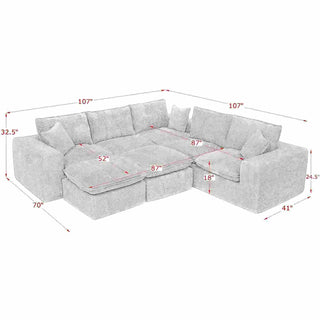 Sectional Sofa With Moveable Ottoman