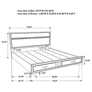 Storage Platform Bed 2 Drawer