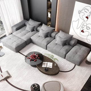 Modern Oversized, Modular Sectional Sofa With Pillows