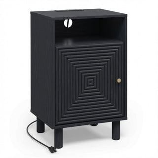 Nightstand With Charging Station & Storage