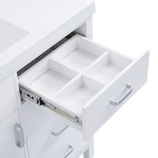46.5" Modern Bathroom Vanity Cabinet Only, Soft Close Door & 6 Drawers - White