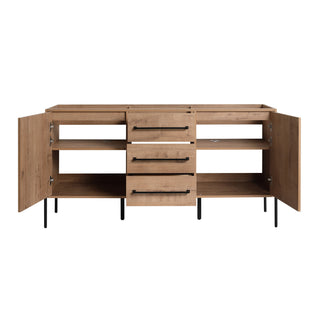 60" Freestanding Bathroom Vanity With Soft Close Doors And Drawers, (Vanity Only) - Imitative Oak