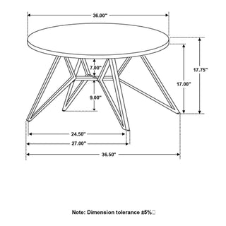 Travis - Round Top Coffee Table With Hairpin Legs - Gray / Black