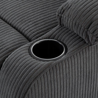 Adjustable Manual Recliner, Ergonomic Lounge Chair With Phone Holder And 2 Cup Holders