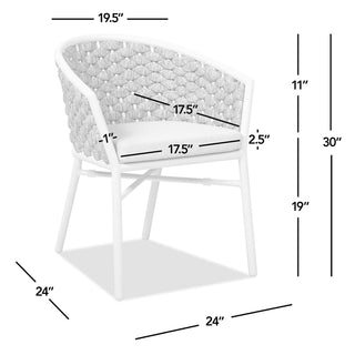 Rowan - Rope Barrel Back Patio Dining Chairs (Set of 2) - Optic White