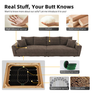 Deep Seat Convertible Sofa With Soft Pillows And Ottomans