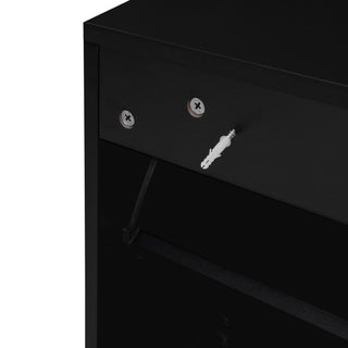 Modern Rattan 3 Door Shoe Rack Cabinet For Entryway