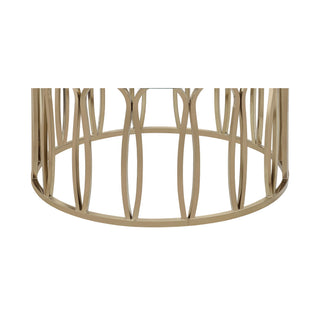 Round Glass Top Table With Polished Metal Base