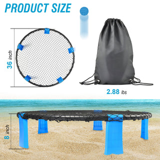 Outdoor Roundnet Game Set With 2 Balls, Sturdy Net And Carry Bag
