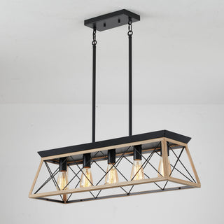 Chandelier Pendant Light For Dining Room Kitchen, 5 Light Fixture With Adjustable Height