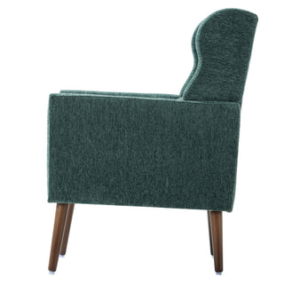 Modern Accent Chair, Arm Chairs For Living Room, Upholstered Mordern Armchair, Comfy Soft Padded Lounge Chair In Small Space, Bedroom, With Pillow, Solid Wood Leg
