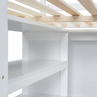 Loft Bed With Built In Wardrobe, Desk, Shelves And Drawers