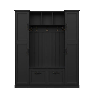 Hall Tree With 4 Side Cabinets