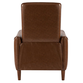 Upholstered Push Recliner Chair With Rubber Wood Legs For Living Room