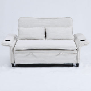 Modern Fabric Multi-Functional Sofa Bed With Adjustable Armrests And Backrests