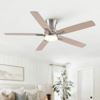 Mordern Flush Mount Ceiling Fan With Light And Remote Control