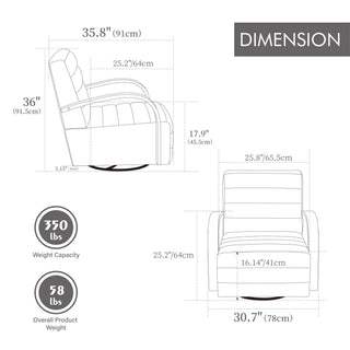 360° Swivel Accent Chair With Armrests