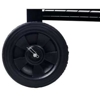Elevated Mobile Raised Ergonomic Metal Planter Garden Bed With Wheels Powder Coated Steel - Black