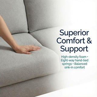 2 Piece L - Shaped Left Chaise Sectional Sofa With Ottoman, Living Room Furniture - White / Gray