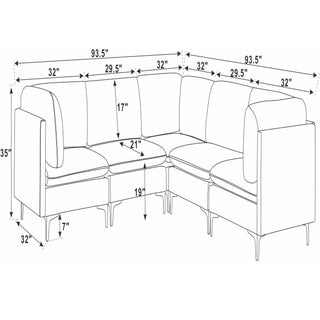 Upholstered Modular Sectional With Tall Legs