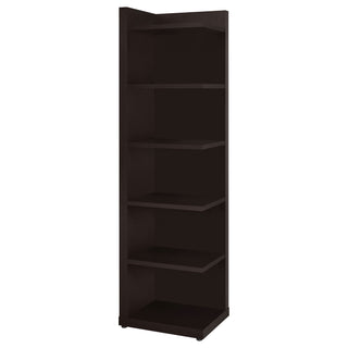 6 Tier Corner Bookcase - Cappuccino
