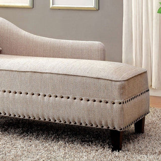 Chaise With Nailhead Trim And Plush Pillow