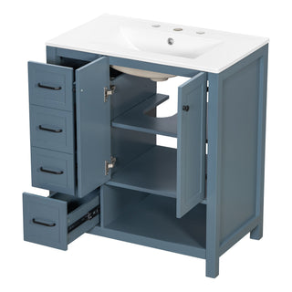 Bathroom Vanity With Sink Top, Bathroom Vanity Cabinet With 2 Doors And 2 Drawers, Open Shelf