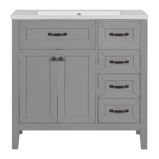 Modern Bathroom Vanity With Sink, Freestanding With Drawers And Doors